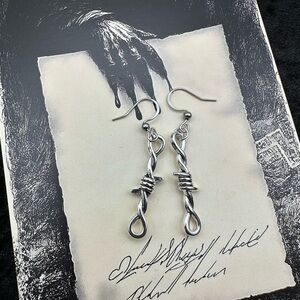 Silver Barbed Wire Earrings